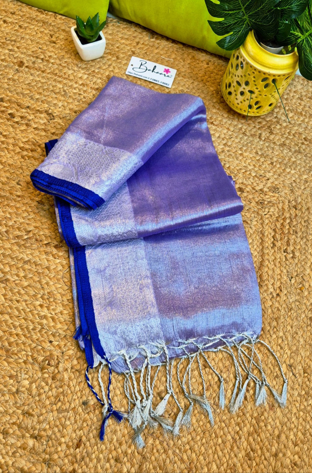 Surmai | Lavender Tissue Cotton Saree