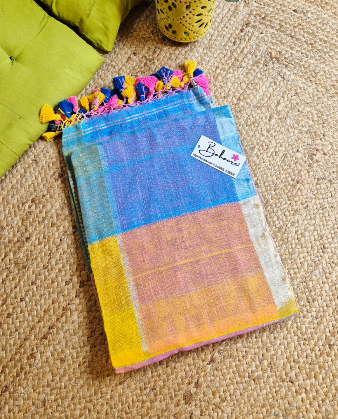 Woodland Whispers | Basanti Bloom Box Linen By Linen Saree