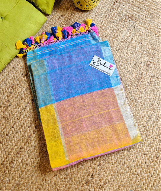 Woodland Whispers | Basanti Bloom Box Linen By Linen Saree