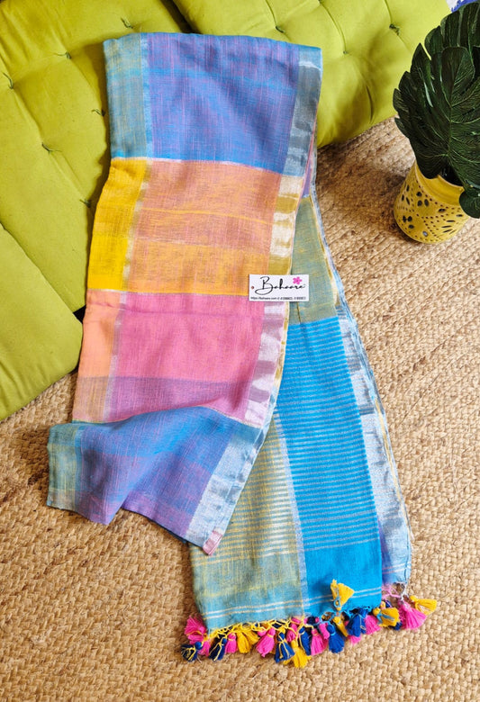 Woodland Whispers | Basanti Bloom Box Linen By Linen Saree
