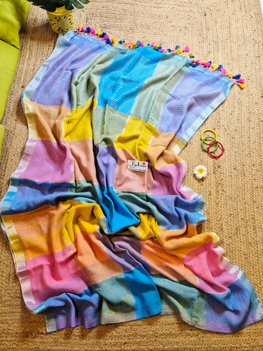 Woodland Whispers | Basanti Bloom Box Linen By Linen Saree