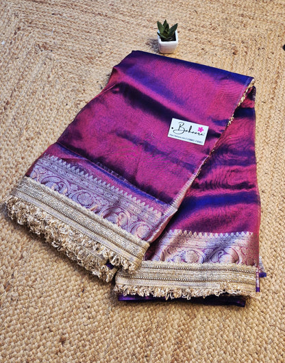 Utsav | Purple Dual Tone Benarasi Tissue Silk Saree