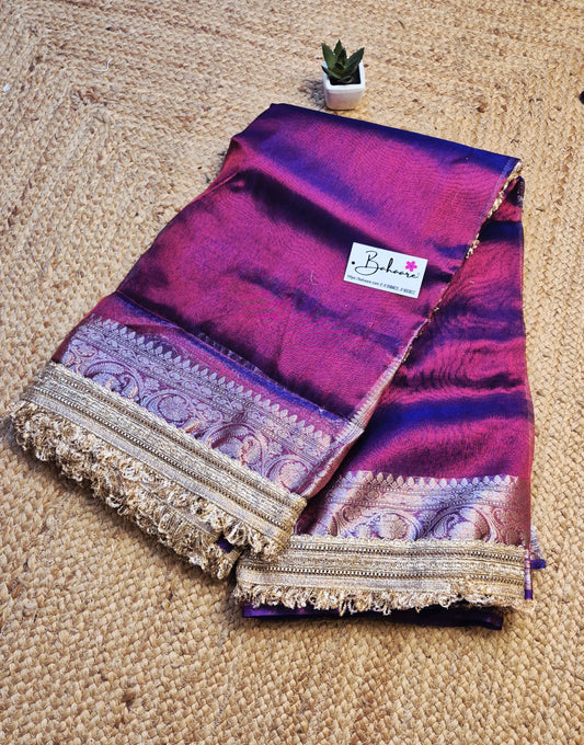 Utsav | Purple Dual Tone Benarasi Tissue Silk Saree