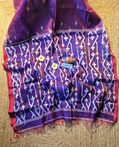 Utsav | Purple Dual Tone Muslin Silk Jamdani Saree
