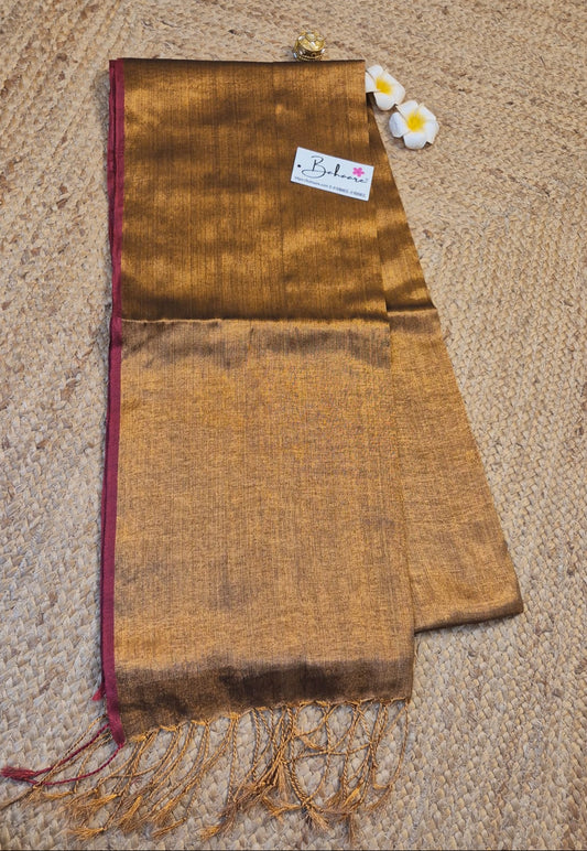 Suhani | Antique Coper Tissue Saree