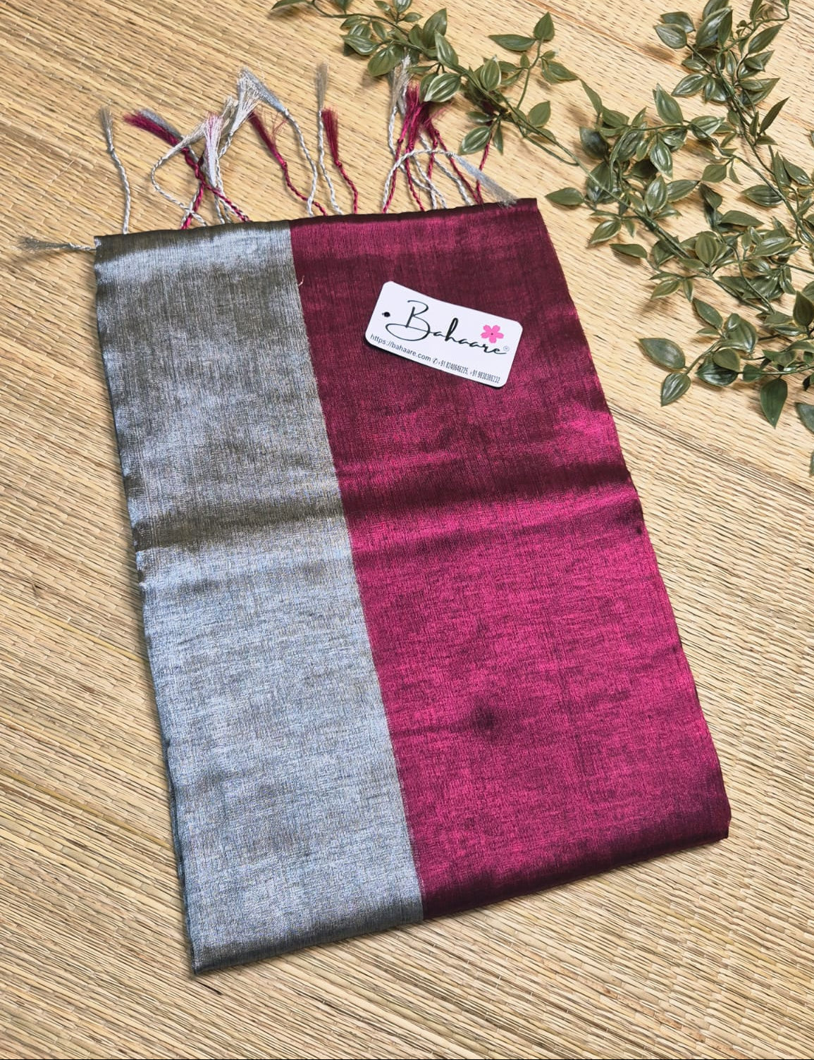 Jashn | Purple and Silver Tissue Saree