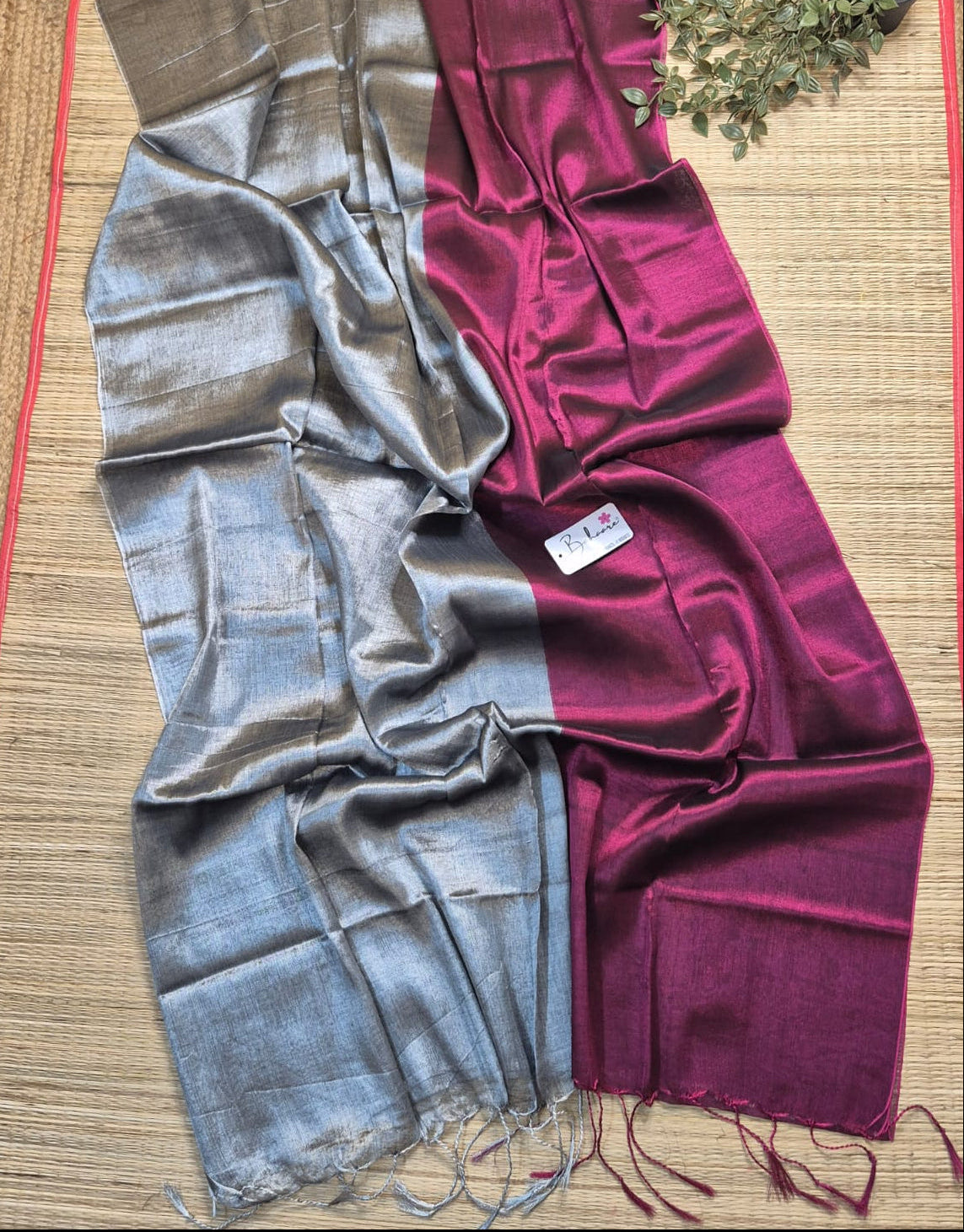 Jashn | Purple and Silver Tissue Saree