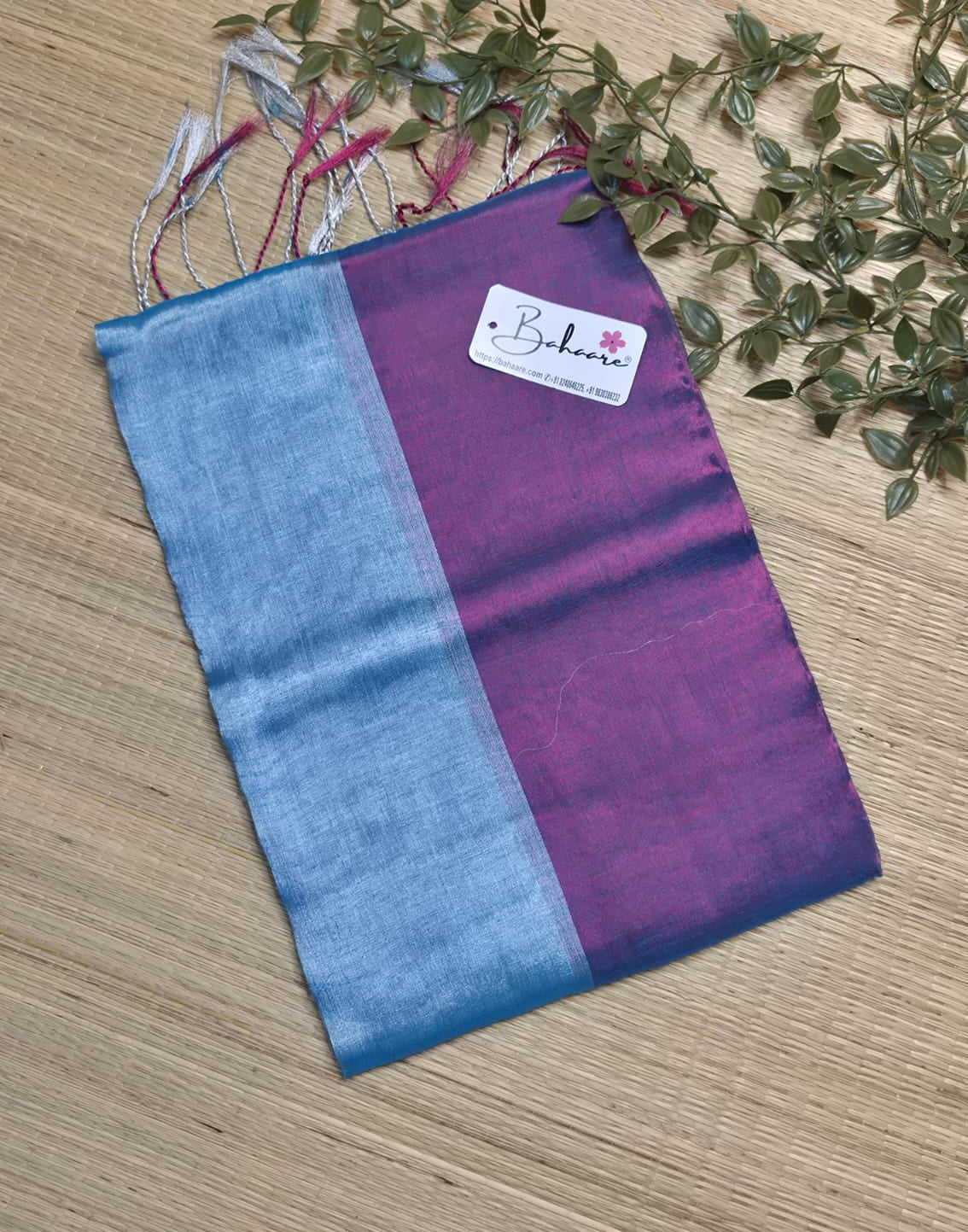 Jashn | Purple and Silver Tissue Saree