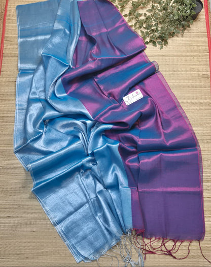 Jashn | Purple and Silver Tissue Saree