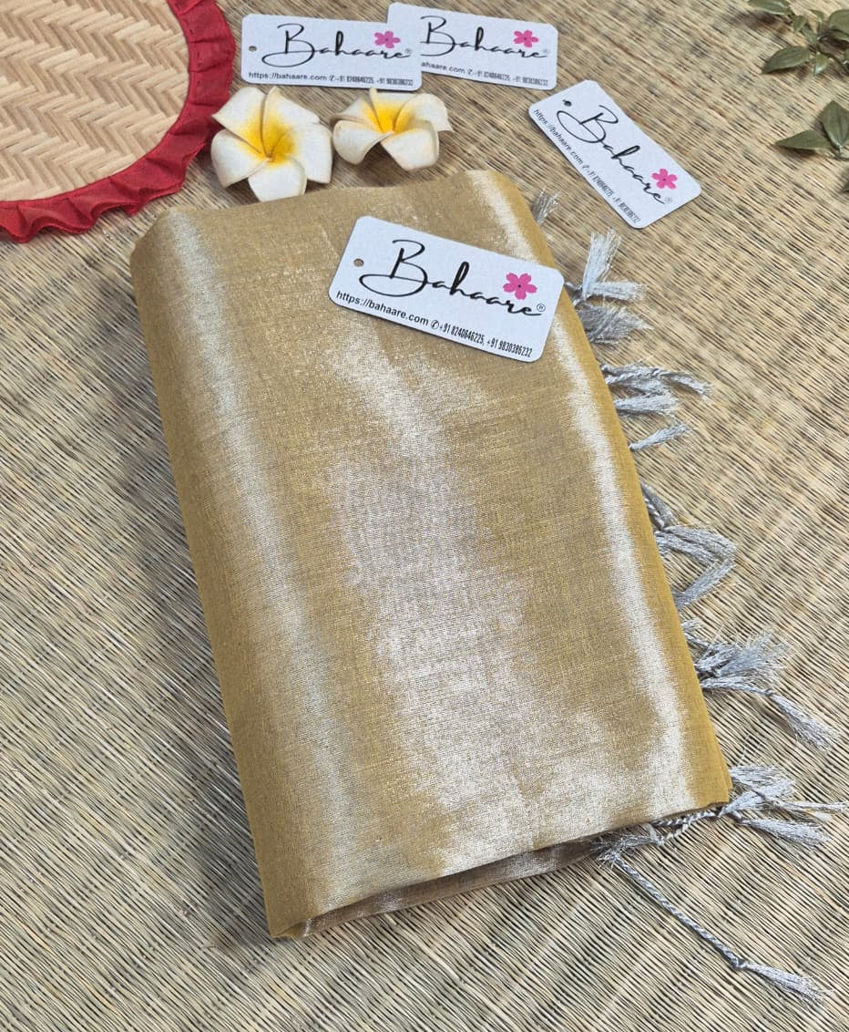 Galaxy | White Gold Tissue Saree