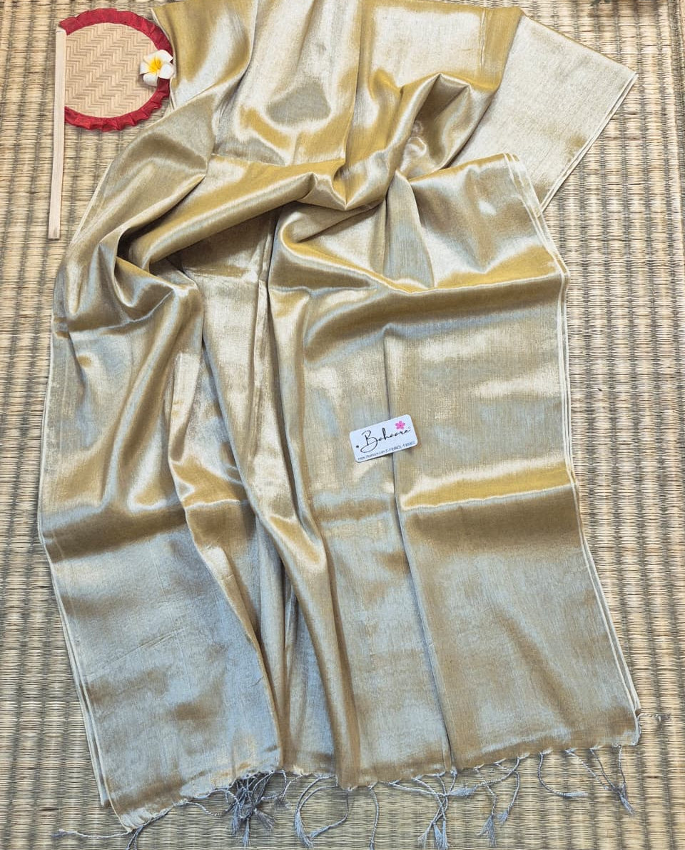 Galaxy | White Gold Tissue Saree