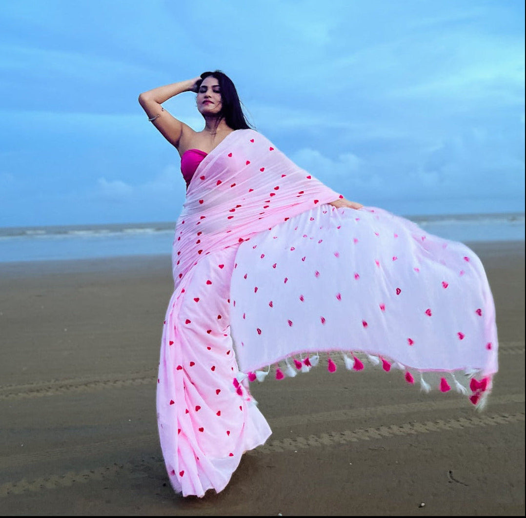 Dil | Pink Mul Mul Cotton Saree
