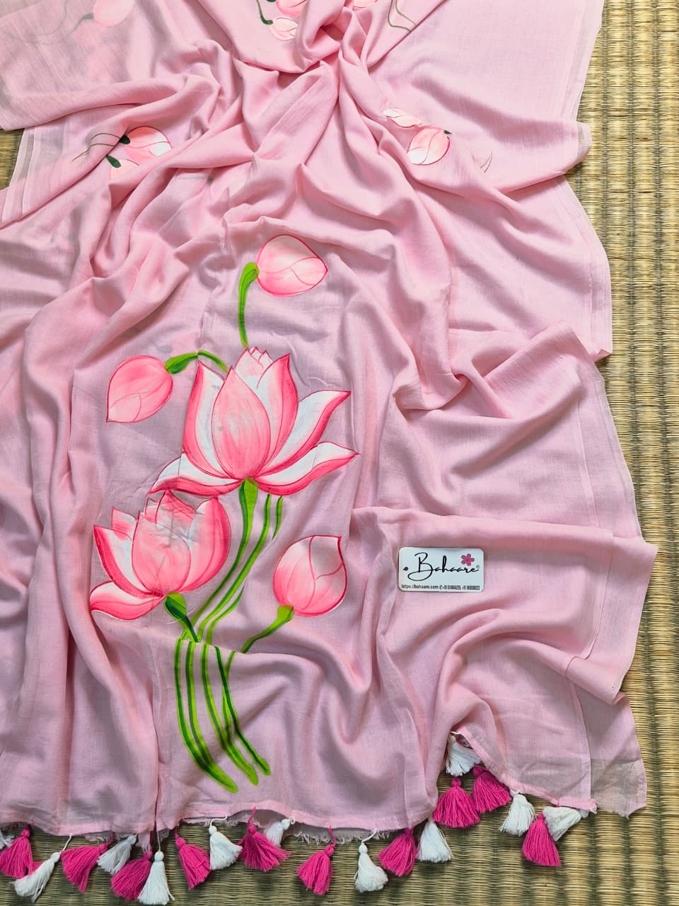 Lotus Luminance | Pink Mul Mul Cotton Saree