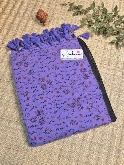 Polka Passion | Royal Lavender Mul Mul Cotton Saree