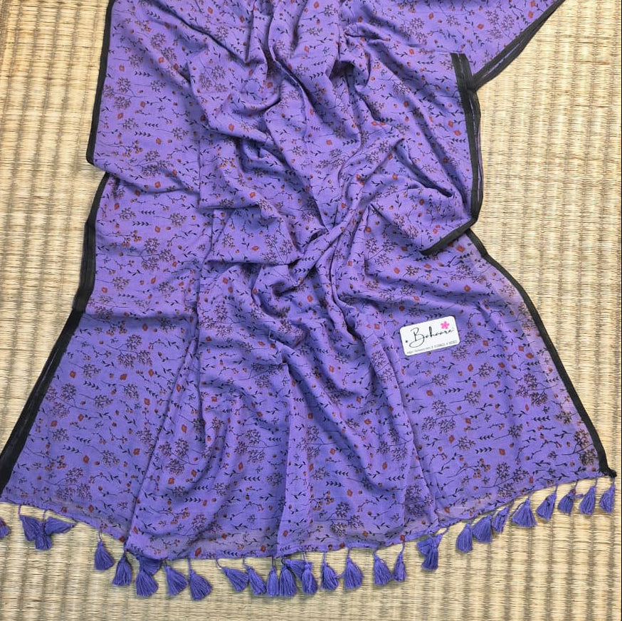 Polka Passion | Royal Lavender Mul Mul Cotton Saree