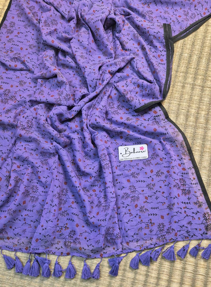 Polka Passion | Royal Lavender Mul Mul Cotton Saree