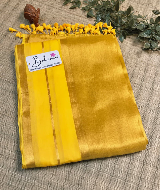 Megha | Sunshine Yellow Tissue Saree