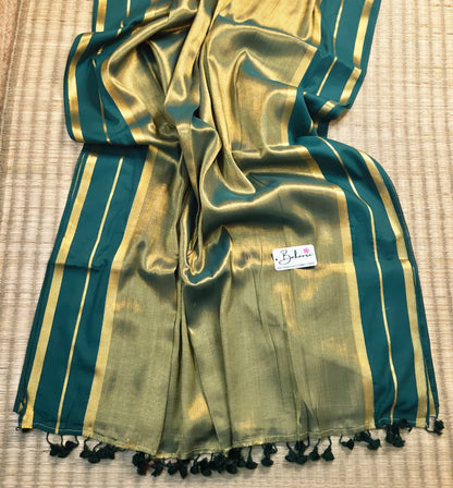 Megha | Pine Green Tissue Saree
