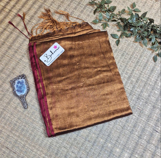 Suhani | Dark Copper Tissue Saree