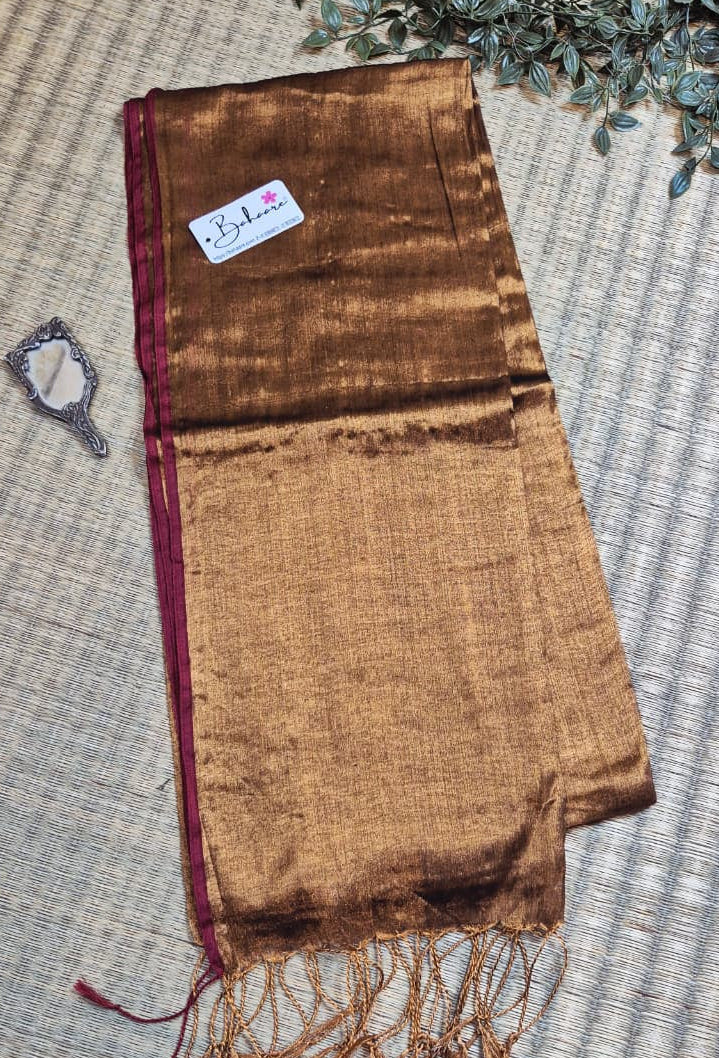 Suhani | Dark Copper Tissue Saree