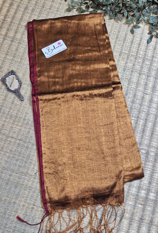 Suhani | Dark Copper Tissue Saree