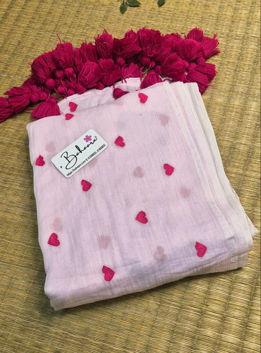 Dil | Pink Mul Mul Cotton Saree