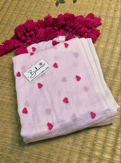 Dil | Pink Mul Mul Cotton Saree