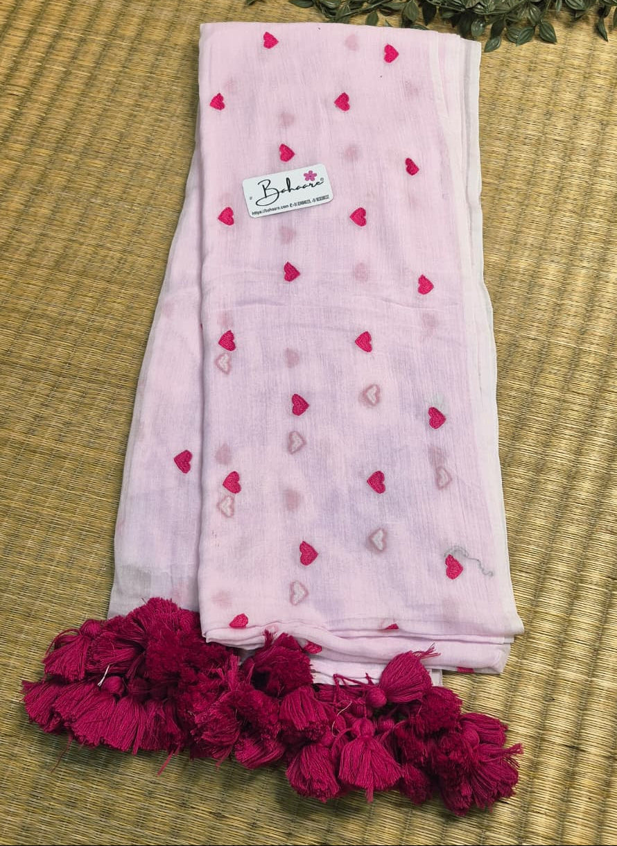 Dil | Pink Mul Mul Cotton Saree