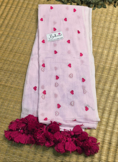 Dil | Pink Mul Mul Cotton Saree
