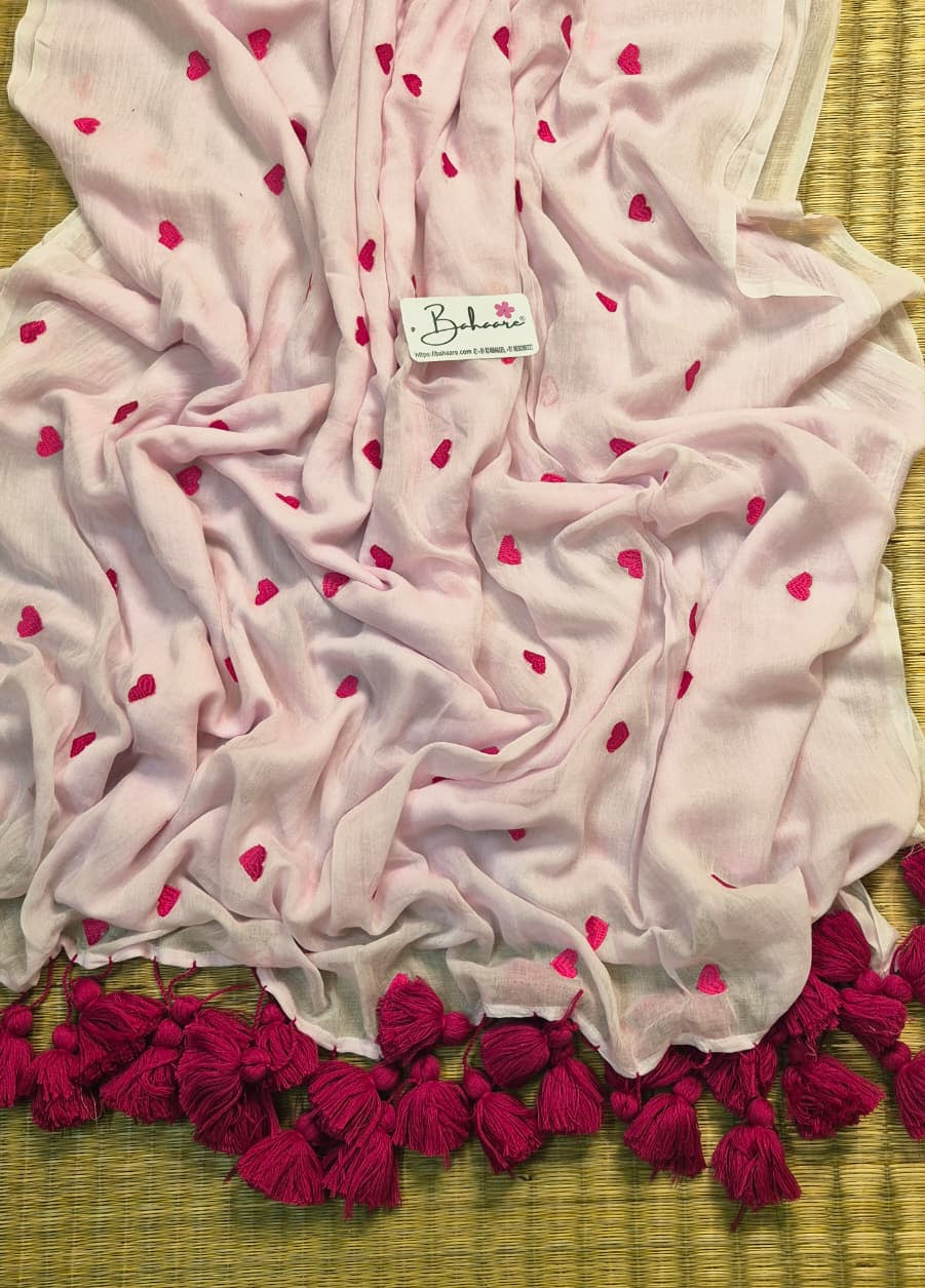 Dil | Pink Mul Mul Cotton Saree