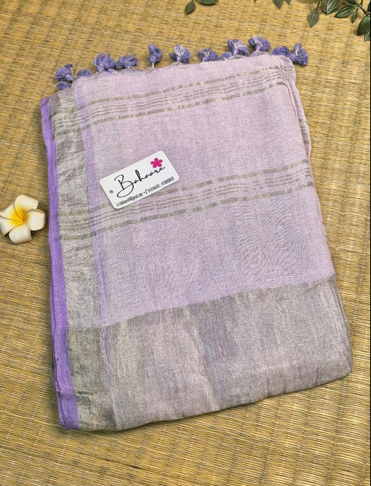Woodland Whispers | Powder Lavender Jayshree Linen Saree