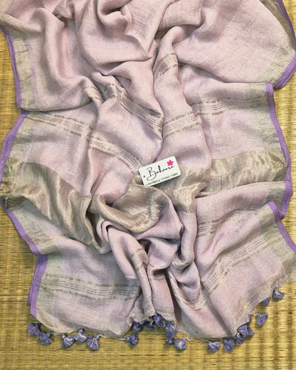 Woodland Whispers | Powder Lavender Jayshree Linen Saree